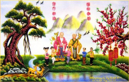 Tranh đá quí mừng thọ